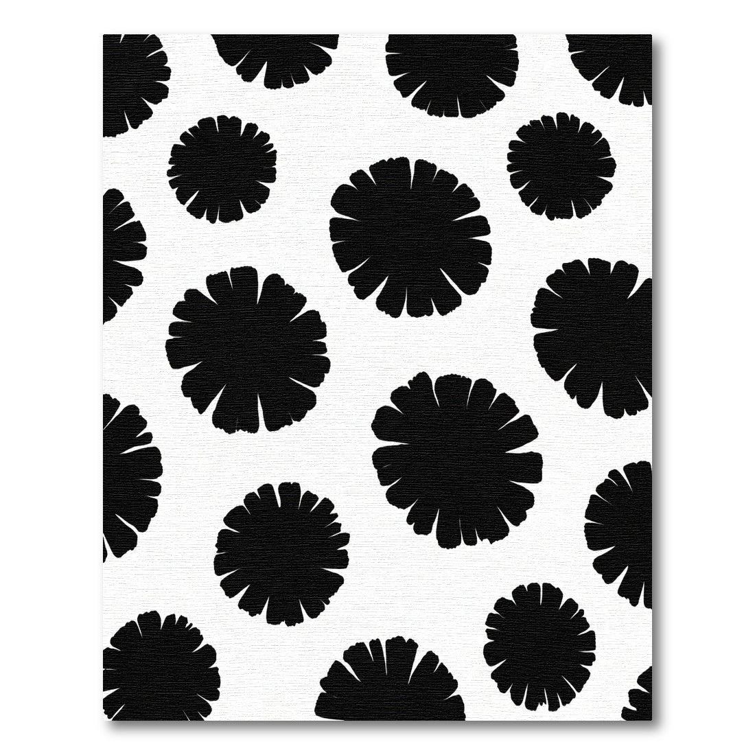Black Abstract Floral Scatter Rug