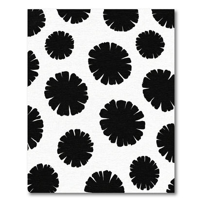 Black Abstract Floral Scatter Rug