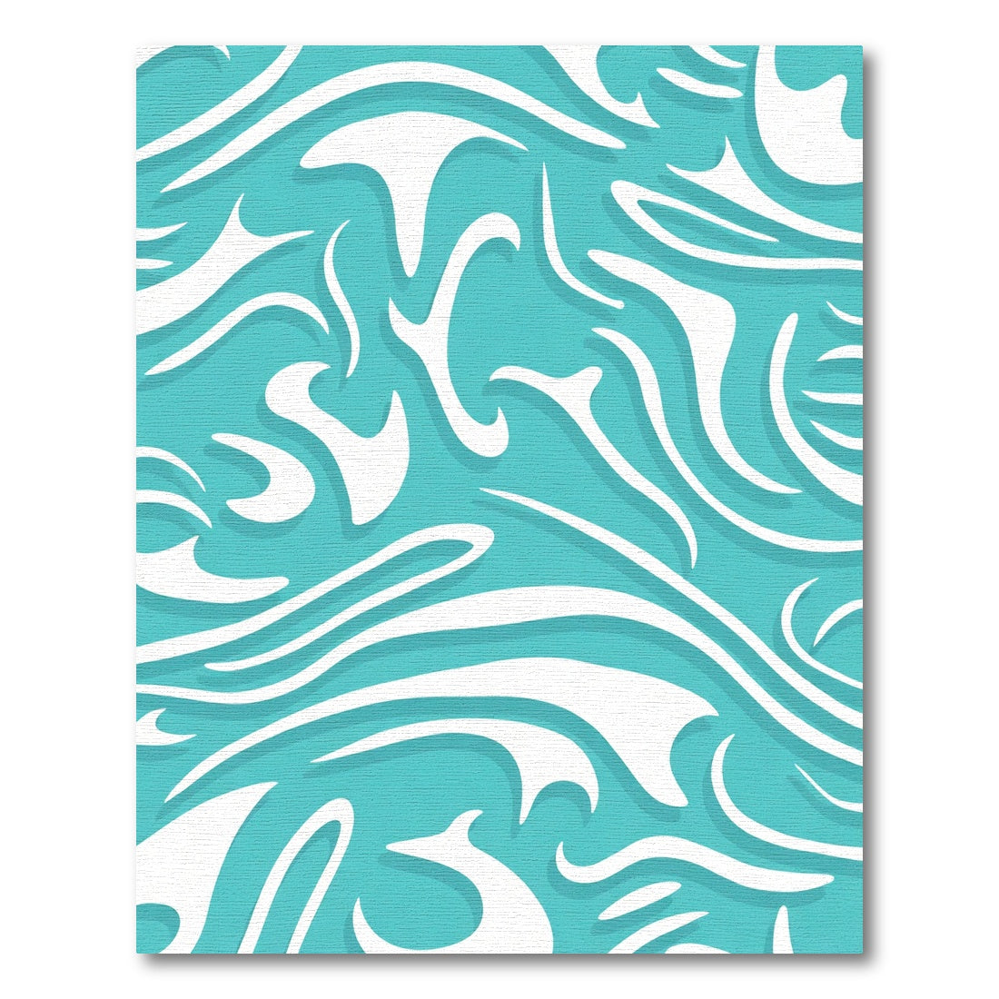 Aqua White Fluid Swirls Rug