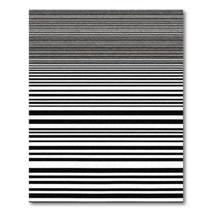 Black White Horizontal Linear Stripe Rug