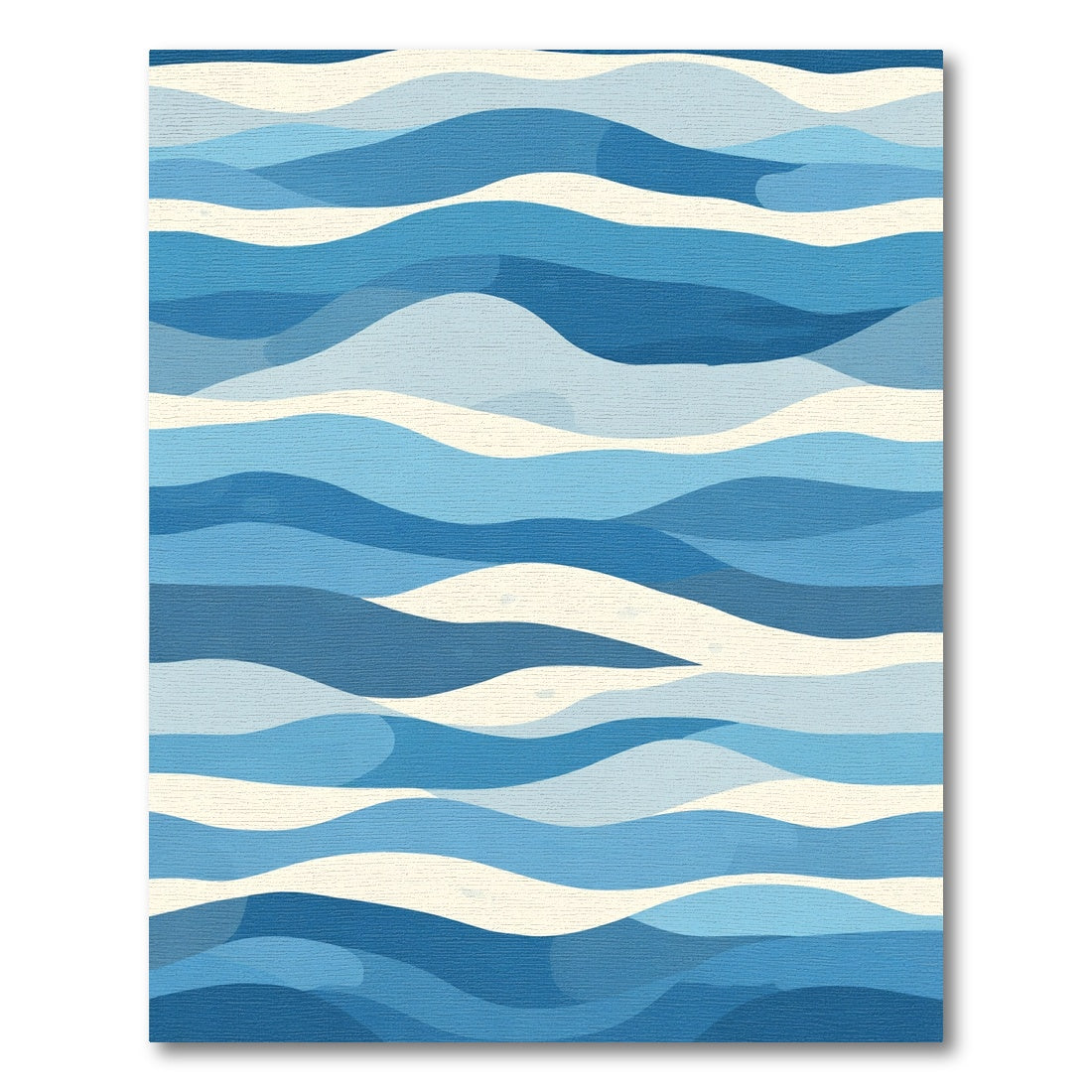 Oceanic Blue Layered Wave Rug