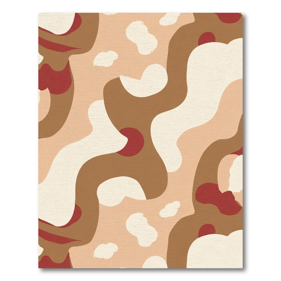 Terracotta and Cream Abstract Waves Rug