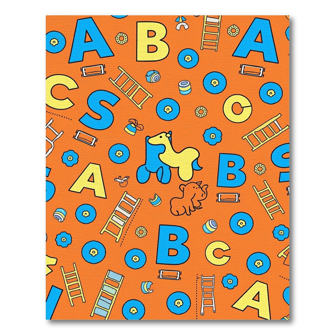 Alphabet And Toys Playful Orange Rug