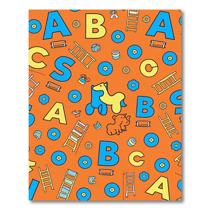 Alphabet And Toys Playful Orange Rug