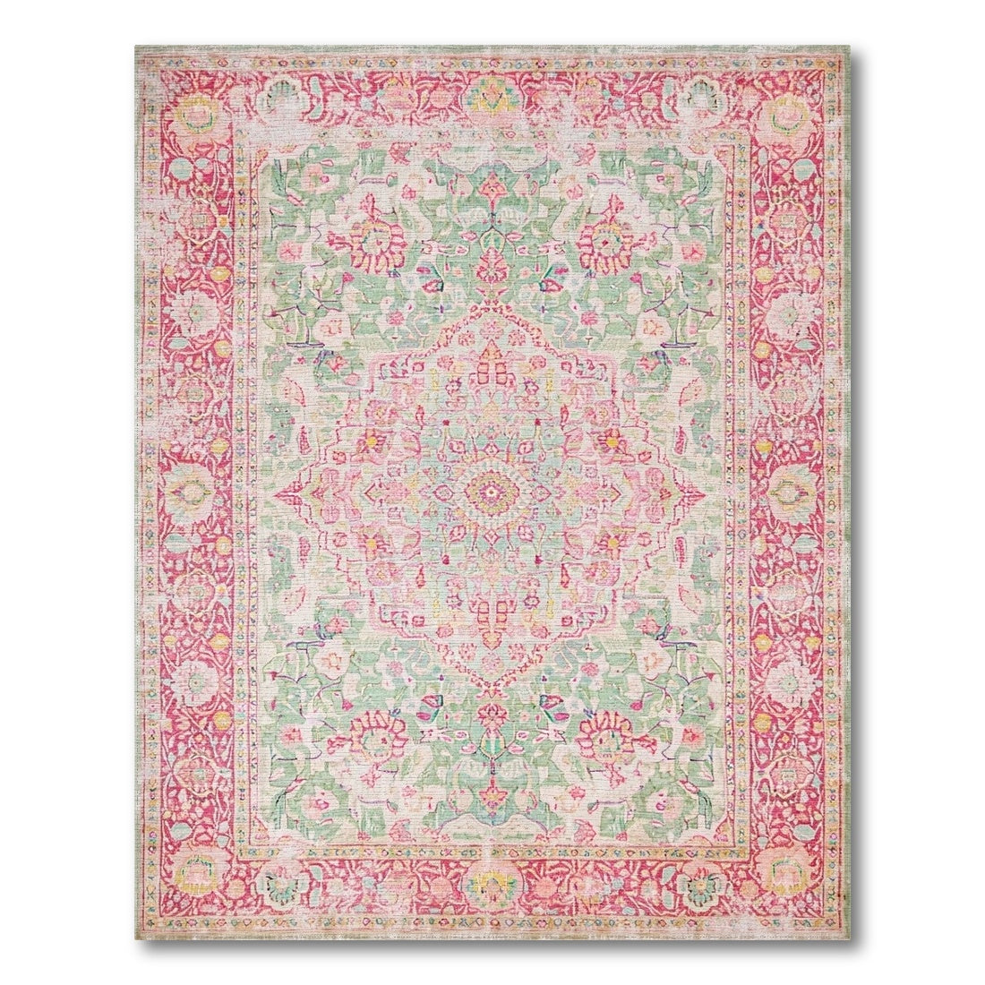 Pink Floral Vintage No. 152 Area Rug