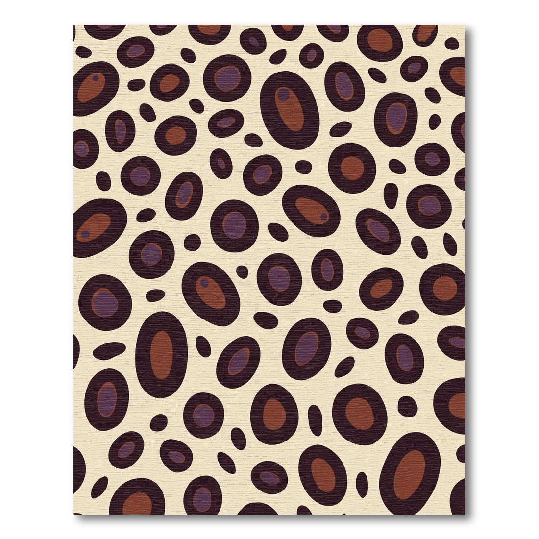 Deep Plum Brown Ovals Cream Background Rug