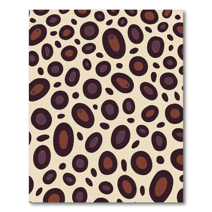 Deep Plum Brown Ovals Cream Background Rug
