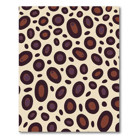Deep Plum Brown Ovals Cream Background Rug