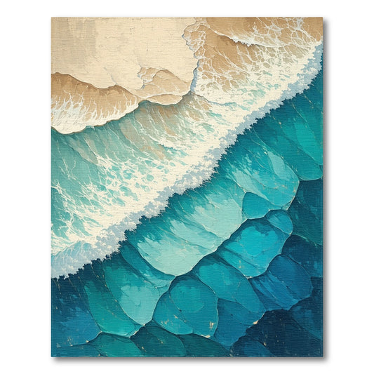 Sandy Teal Ocean Waves Rug