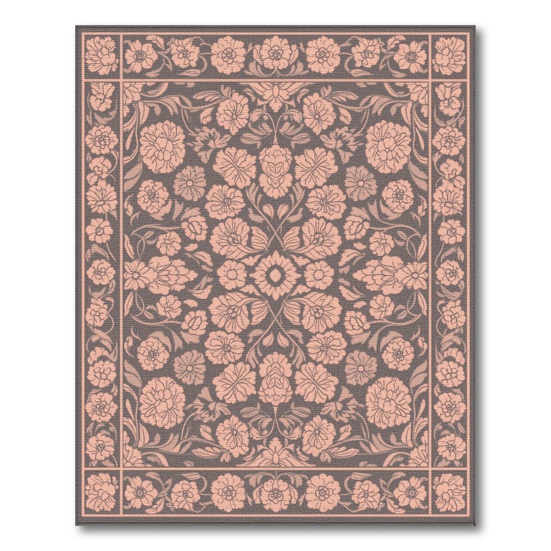 Pink Floral Vintage Washable No. 47 Area Rug