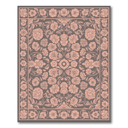 Pink Floral Vintage Washable No. 47 Area Rug