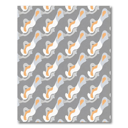 Modern Gray Abstract Organic Flow Rug