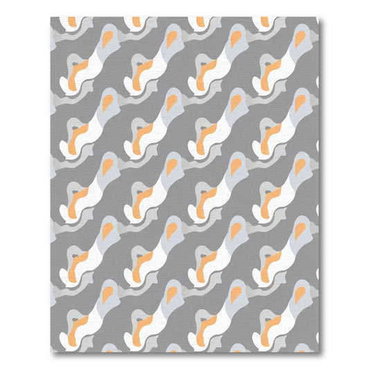 Modern Gray Abstract Organic Flow Rug