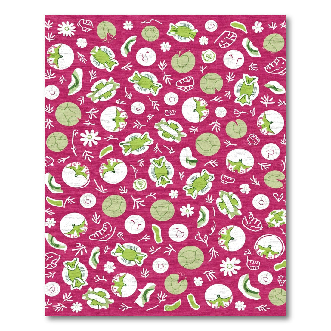 Pink Green Candy Flower Repeating Pattern Rug