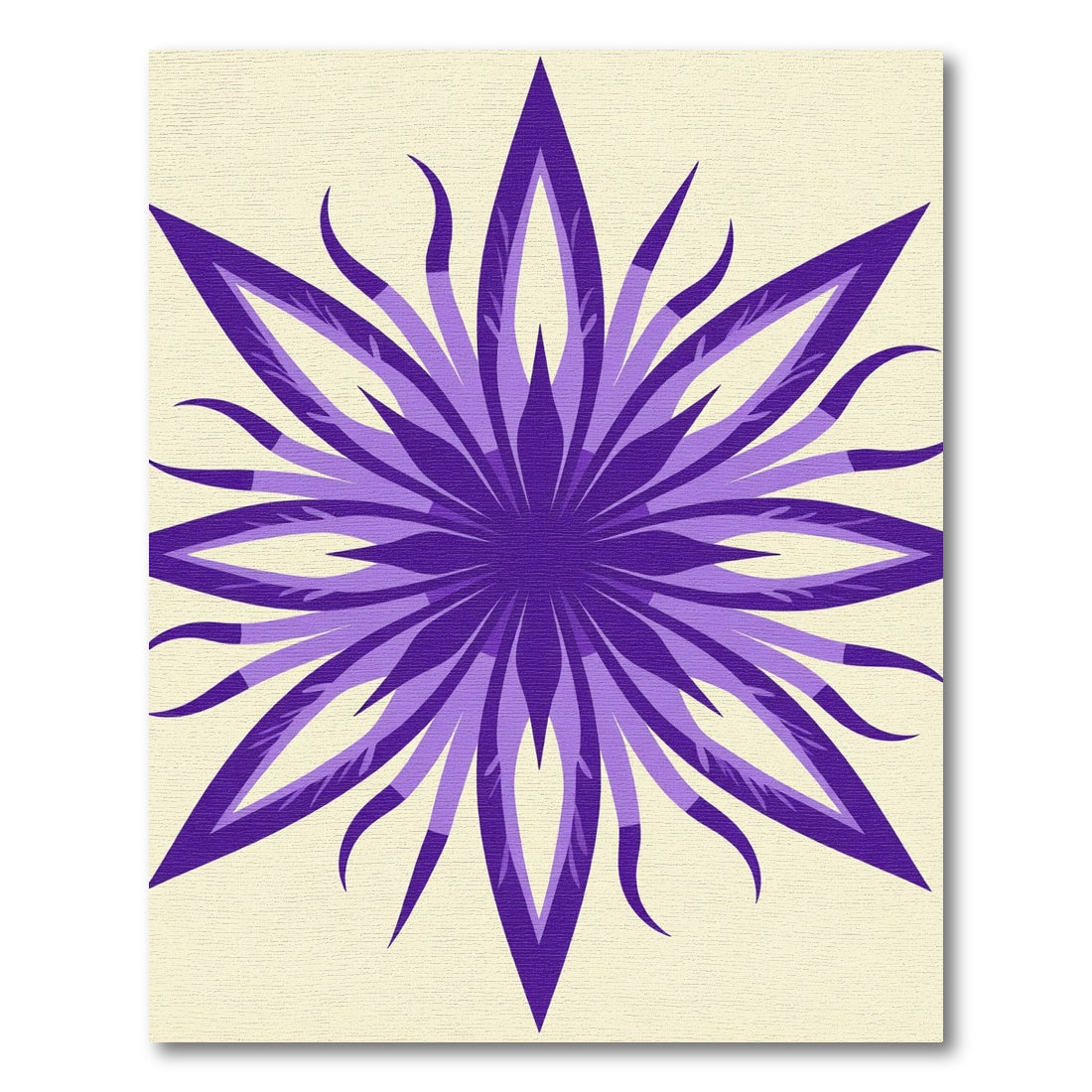 Vibrant Purple Starburst Flower Medallion Rug