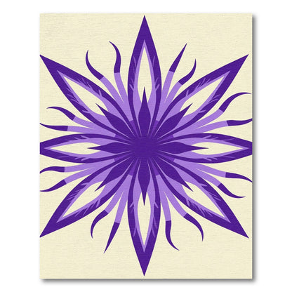 Vibrant Purple Starburst Flower Medallion Rug