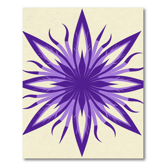 Vibrant Purple Starburst Flower Medallion Rug