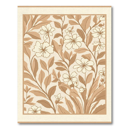 Ginger Floral Vines Botanical Rug