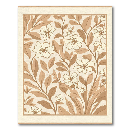 Ginger Floral Vines Botanical Rug