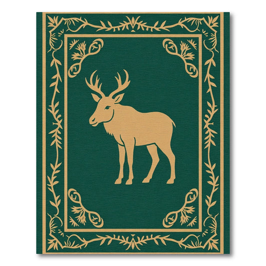 Golden Stag Forest Border Rug