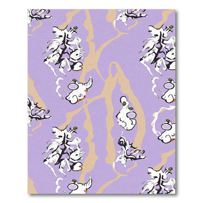 Lavender Abstract Organic Forms Rug