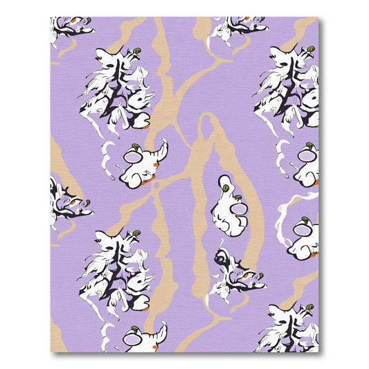 Lavender Abstract Organic Forms Rug