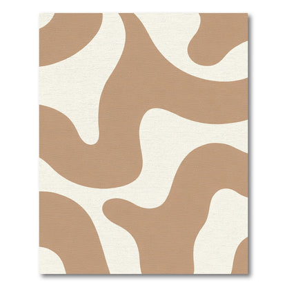 Earthy Wavy Cream Brown Flow Rug