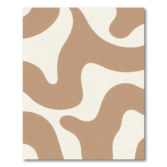 Earthy Wavy Cream Brown Flow Rug