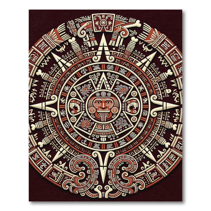 Ancient Sun Face Detailed Calendar Rug
