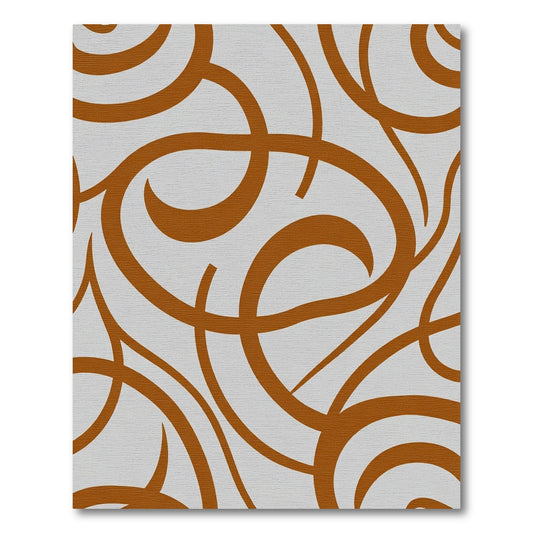 Earthy Swirl Abstract Composition Rug
