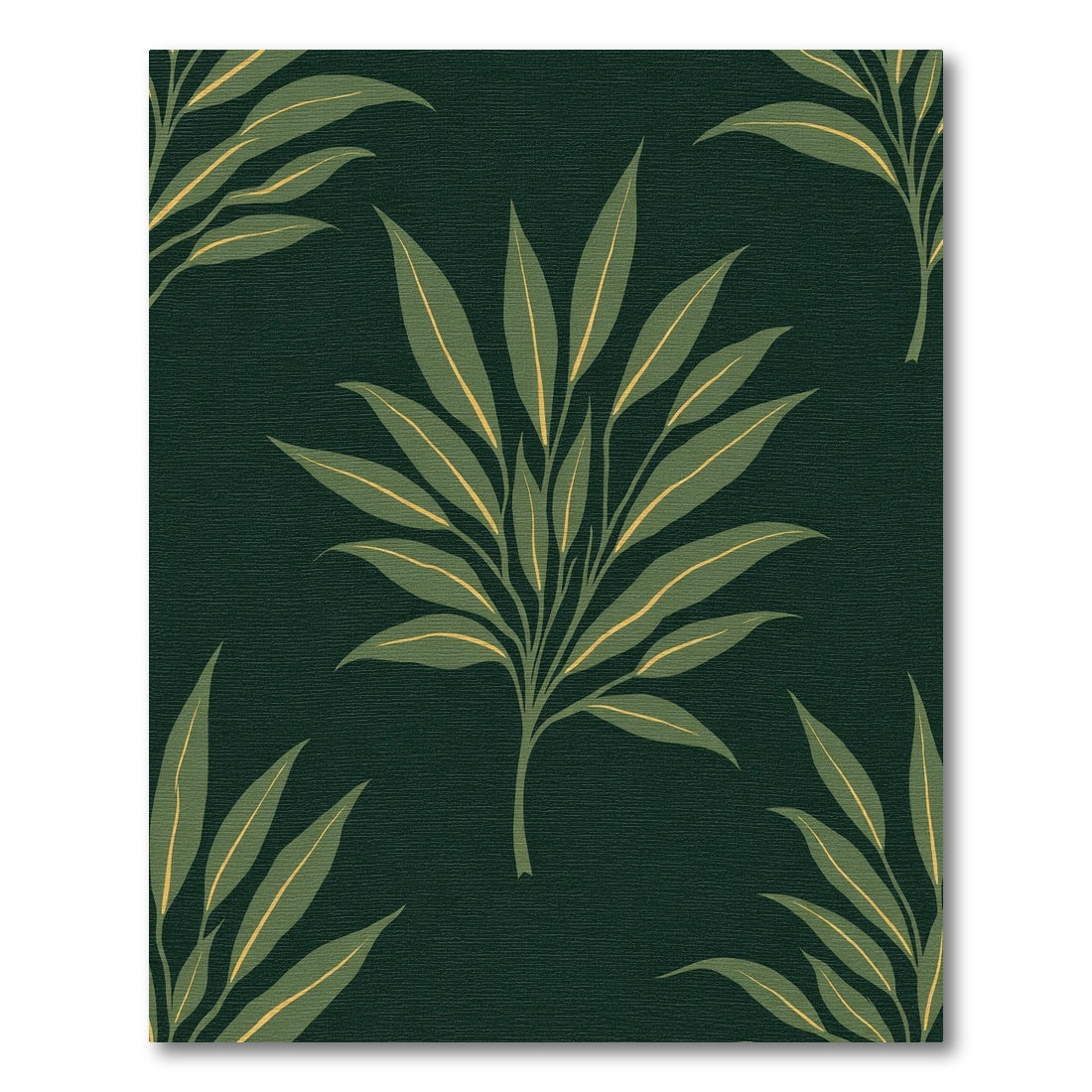 Deep Green Leafy Branch Ensemble Rug