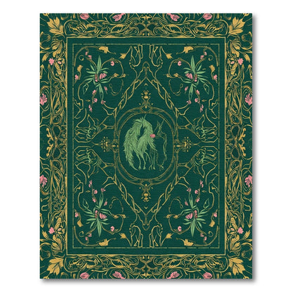 Emerald Forest Unicorn Garden Mandala Rug
