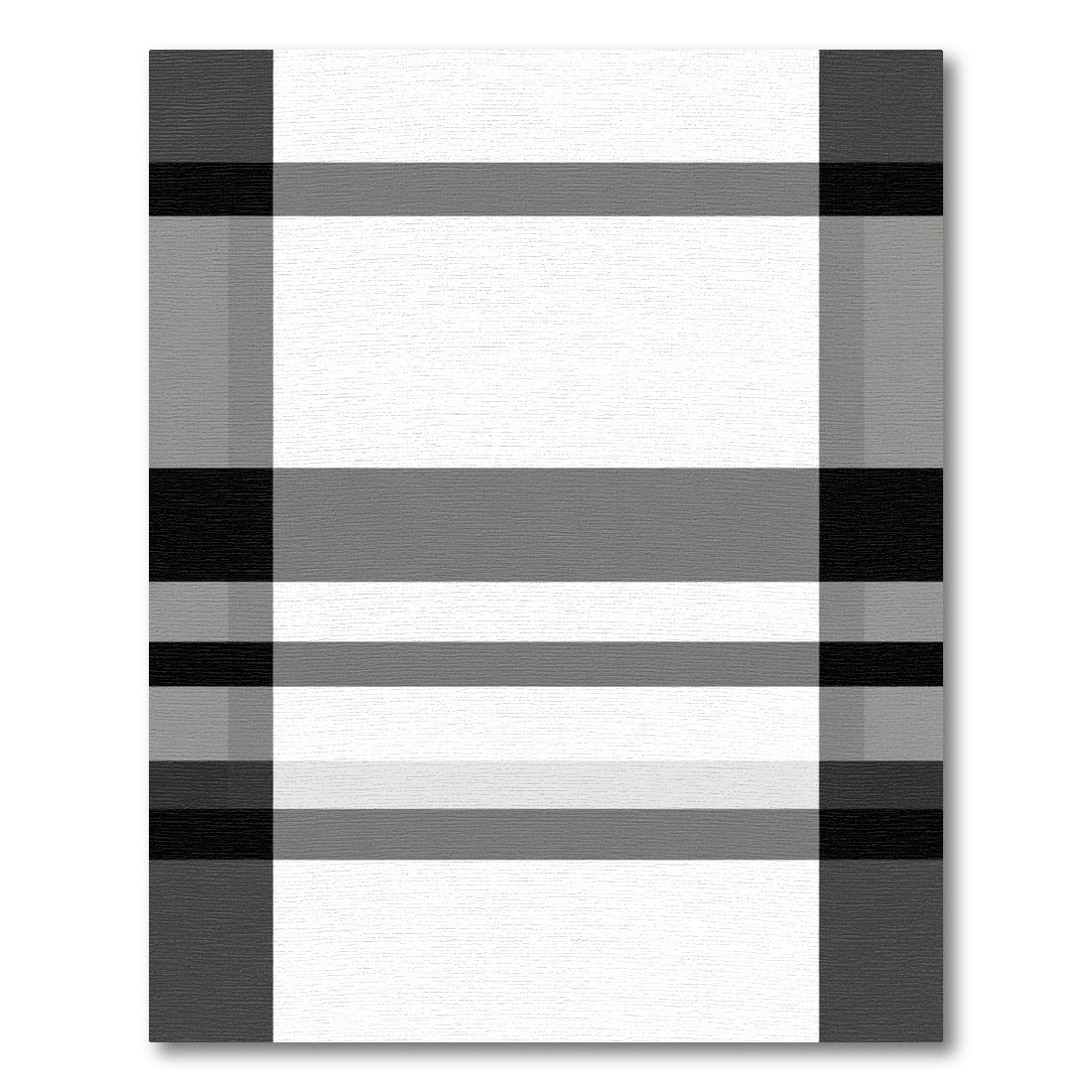Classic Black White Plaid Tartan Rug