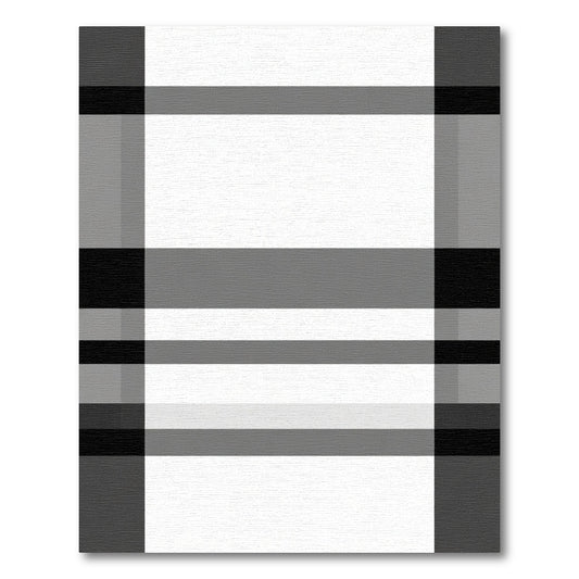 Classic Black White Plaid Tartan Rug