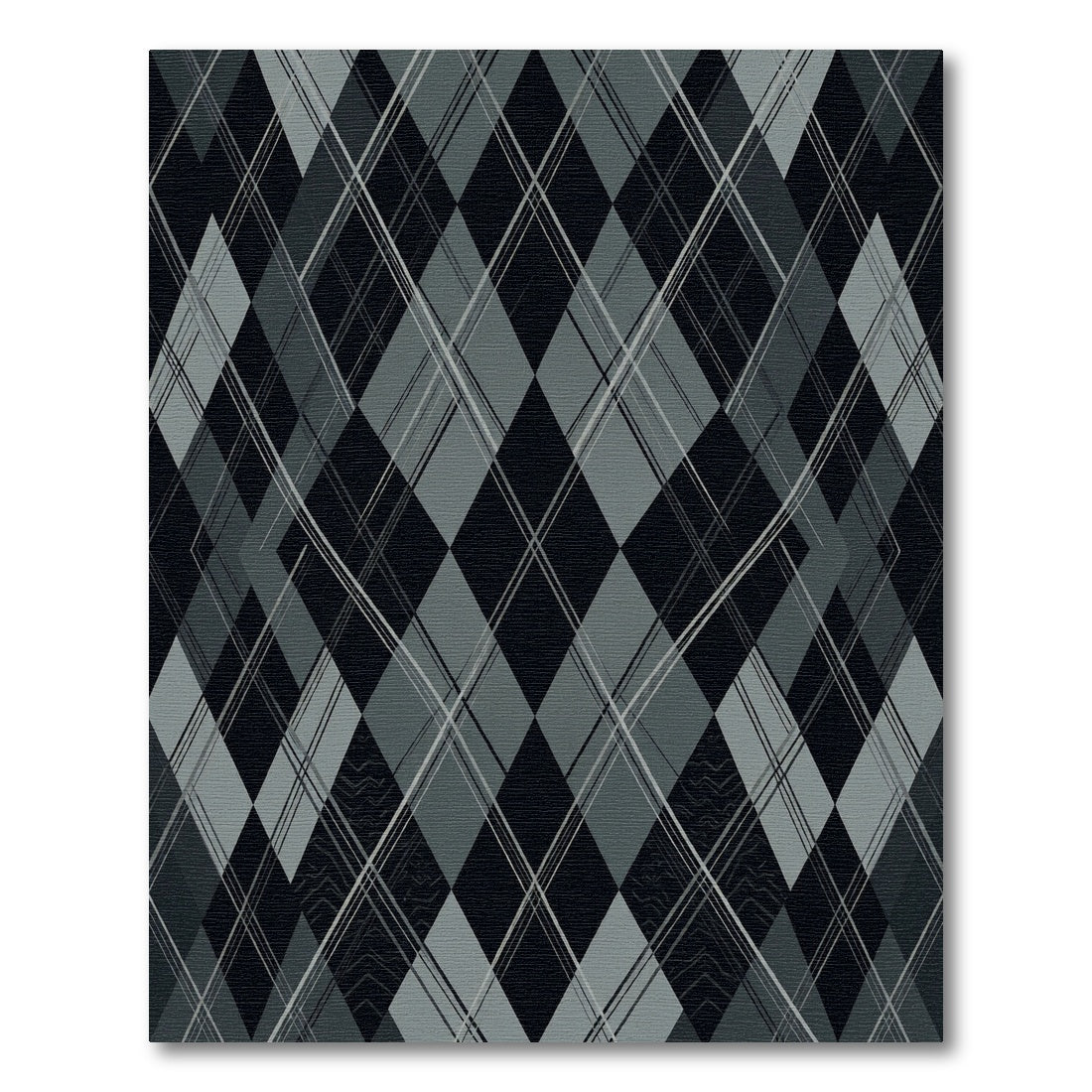 Charcoal Gray Intersecting Diamond Rug