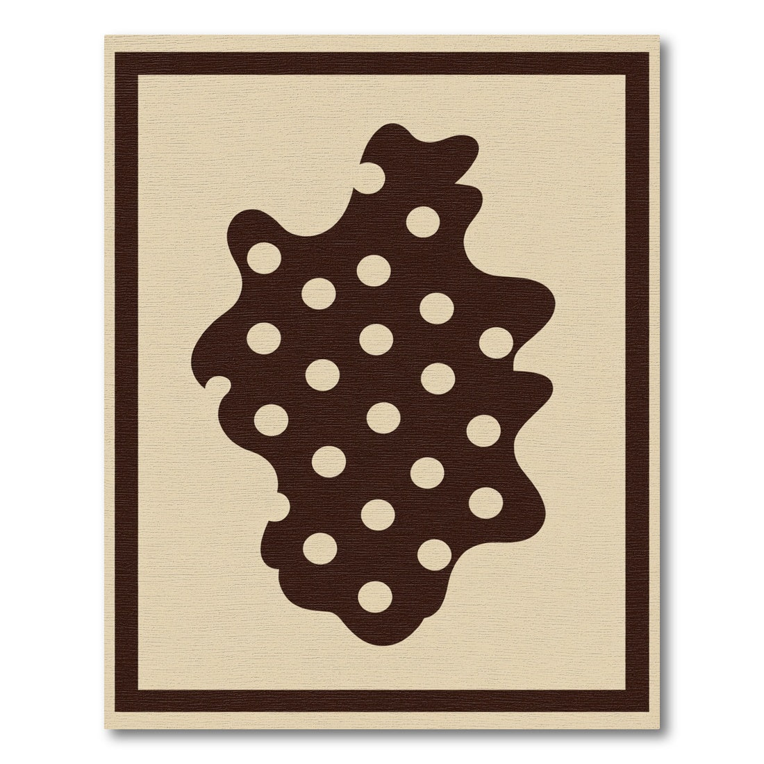 Brown Polka Dot Blob Frame Rug