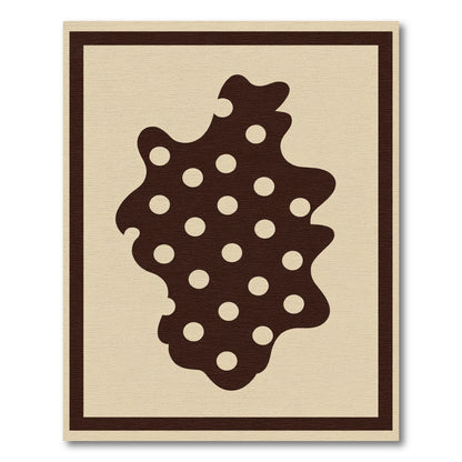 Brown Polka Dot Blob Frame Rug