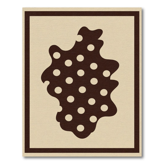 Brown Polka Dot Blob Frame Rug