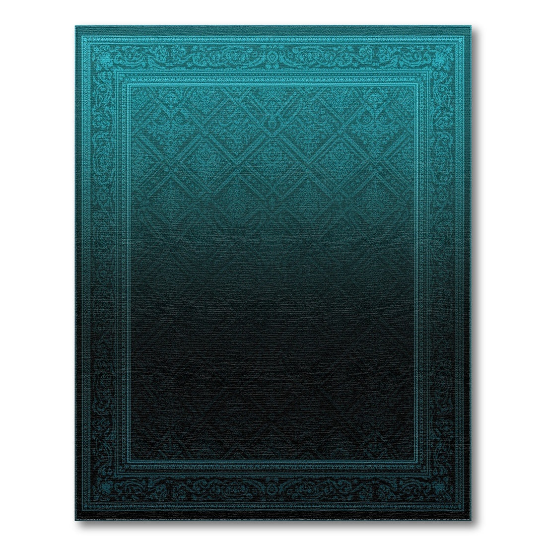 Blue and Teal Ornate Persian Area Rug