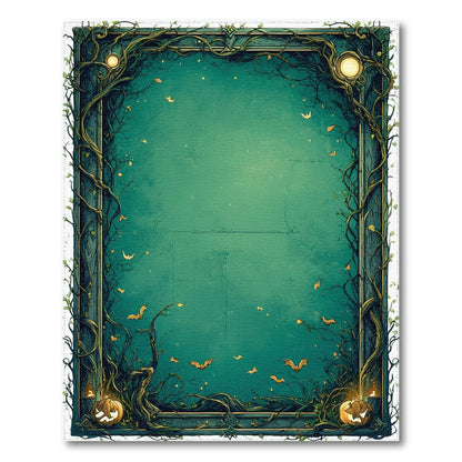 Enchanted Teal Vine Halloween Area Rug