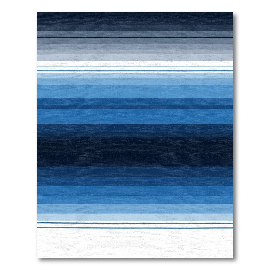 Deep Blue Gradient Horizontal Stripe Rug