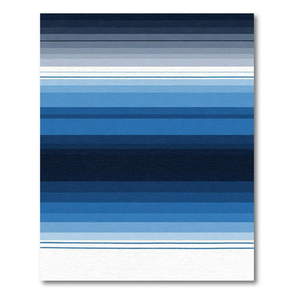 Deep Blue Gradient Horizontal Stripe Rug