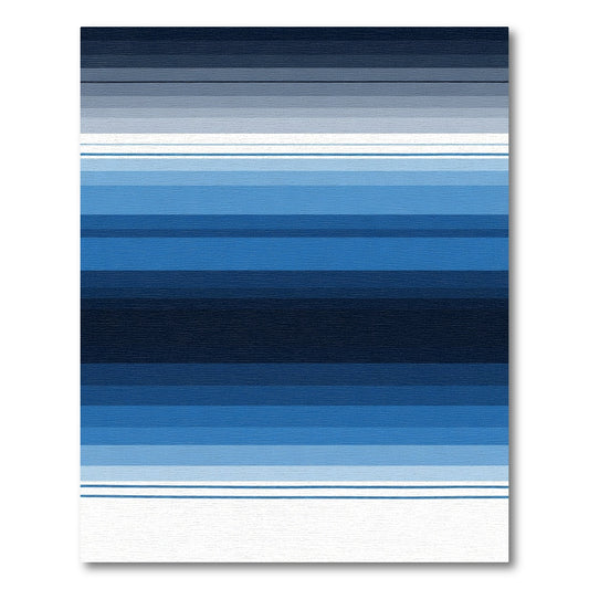 Deep Blue Gradient Horizontal Stripe Rug