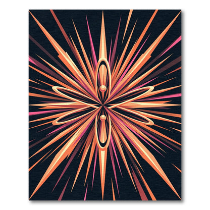 Radiant Orange Pink Burst Rug
