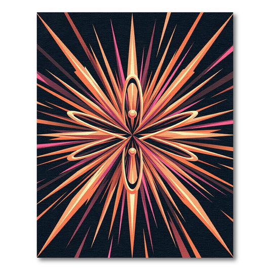 Radiant Orange Pink Burst Rug