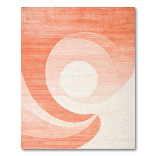 Orange Abstract Swirl Area Rug