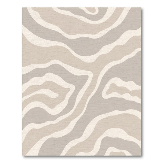 Abstract Area Beige and Neutral Abstract Wave Area Rug