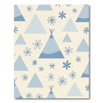 Blue Teepee Floral Composition Rug