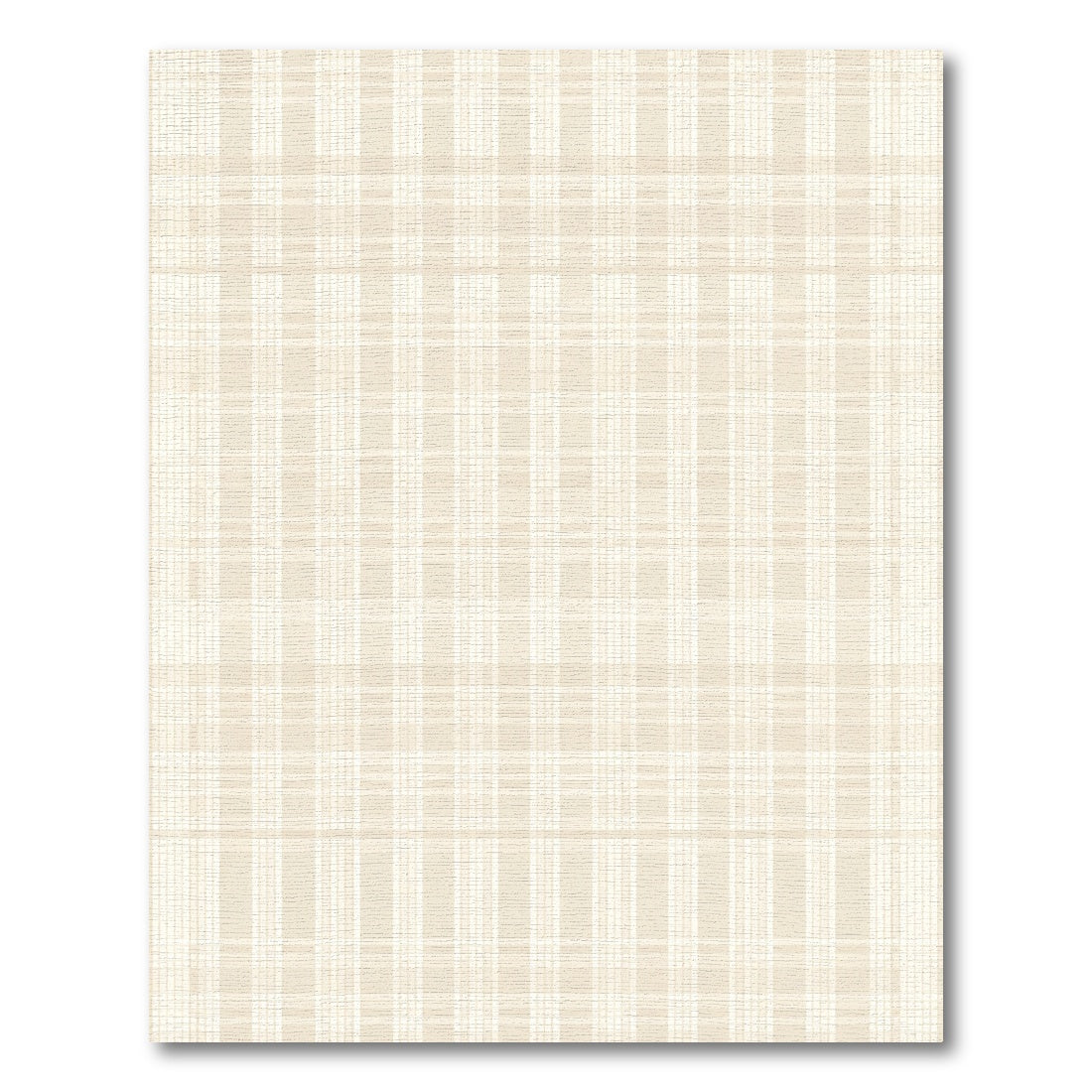 Soft Beige Subtle Plaid Check Rug