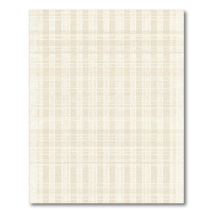 Soft Beige Subtle Plaid Check Rug